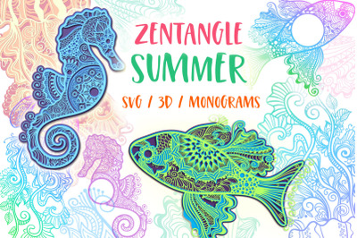 Zentangle Summer Bundle - SVG / 3D items