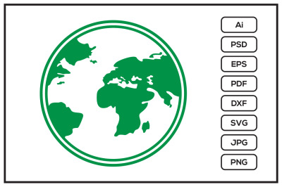 Globe map design illustration