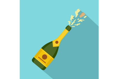 Champagne icon, flat style