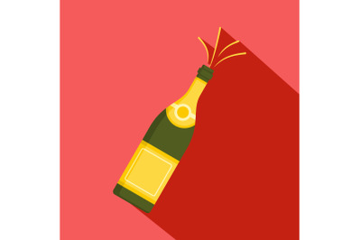 Bubble champagne icon, flat style