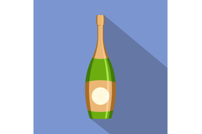 Party champagne icon, flat style