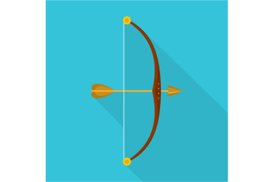 Bow and arrow icon, flat style