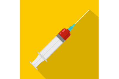 Vaccination icon, flat style