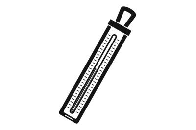 Old thermometer icon, simple style