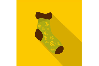 One sock icon, flat style