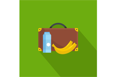 Lunchtime icon, flat style