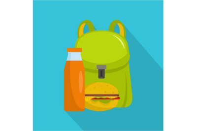 School lunch icon, flat style