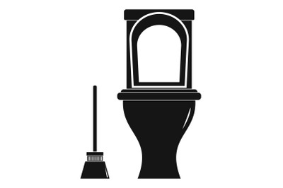 Cleaning toilet icon, simple style