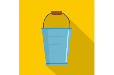 Bucket icon, flat style