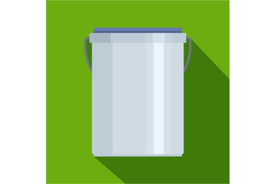 Garbage bucket icon, flat style