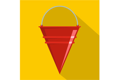 Fire bucket icon, flat style