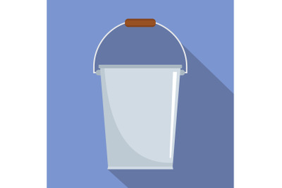 Home bucket icon, flat style