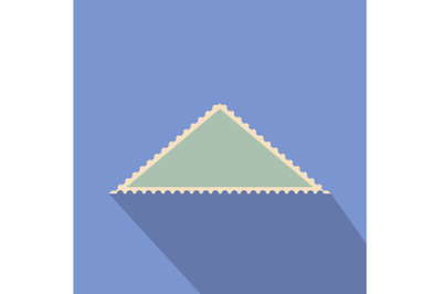 Triangular postage stamp icon, flat style
