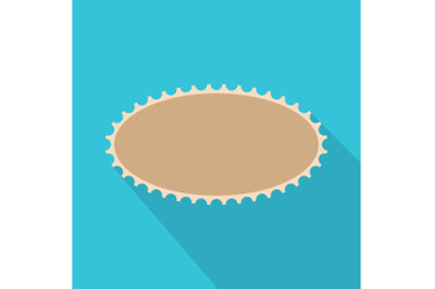 Oval postage stamp icon, flat style