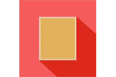 Square postage stamp icon, flat style
