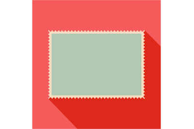 Empty postage stamp icon, flat style