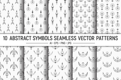 10 seamless sacred geometric symbols patterns