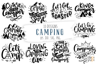 Camping Lettering Quotes Bundle