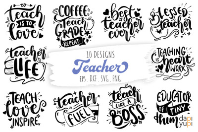 Teacher Lettering Quotes Bundle