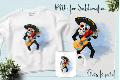 Da de los Muertos sublimation. Design for printing.