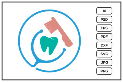 Pediatric dentistry logo design illustration