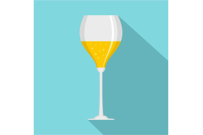Wine glass icon, flat style
