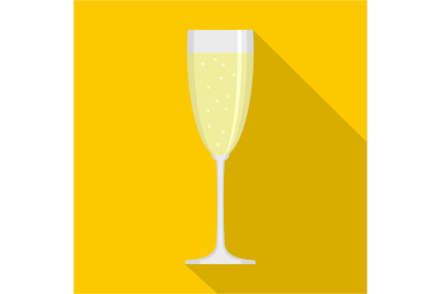 Sparkling champagne icon, flat style