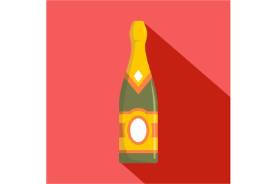 Sweet champagne icon, flat style