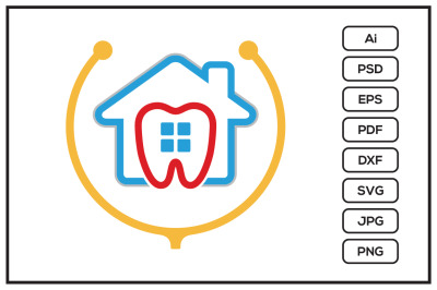 Pediatric dentistry logo design illustration