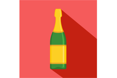 Luxury champagne icon, flat style