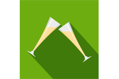 Touching glass icon, flat style
