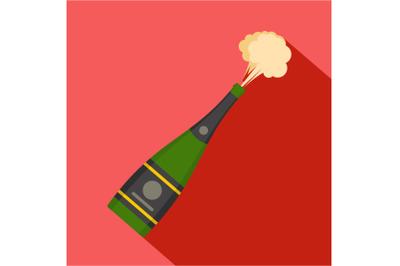 Explosion champagne icon, flat style