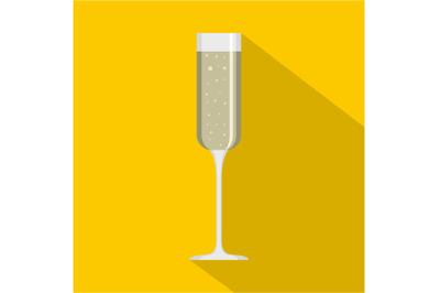 Champagne glass icon, flat style