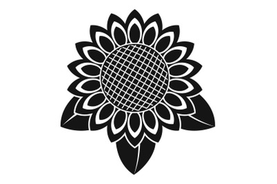 Sunflower leaf icon, simple style