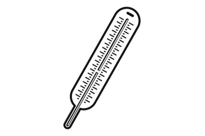 Mercury thermometer icon, simple style