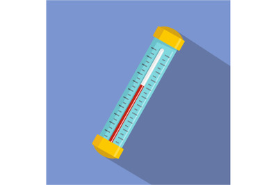 Medical thermometer icon, flat style