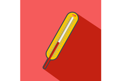 Mercury thermometer icon, flat style