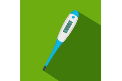 Digital thermometer icon, flat style