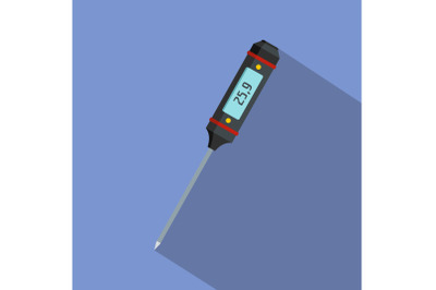 Laboratory thermometer icon, flat style