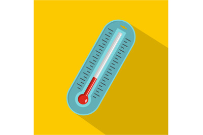 Fever thermometer icon, flat style