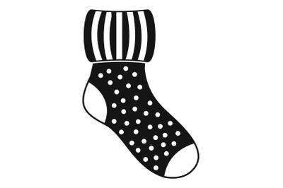Woolen sock icon, simple style