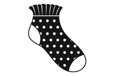 Girl sock icon, simple style