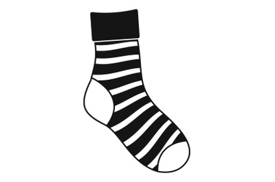 Striped sock icon, simple style