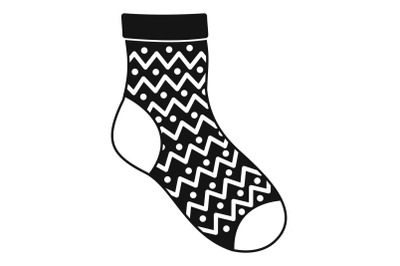 Ornament sock icon, simple style