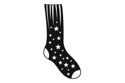 Sock with star icon, simple style
