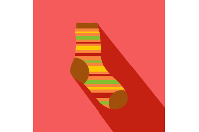 Warm sock icon, flat style