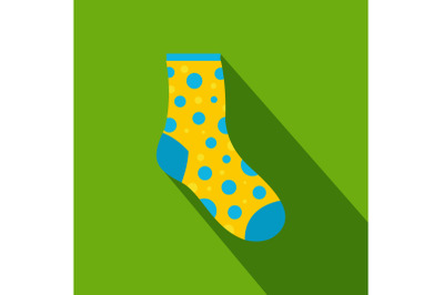 Lost sock icon, flat style
