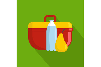 Lunchbox icon, flat style