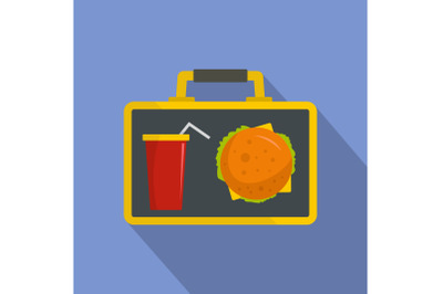 Food for lunch icon, flat style