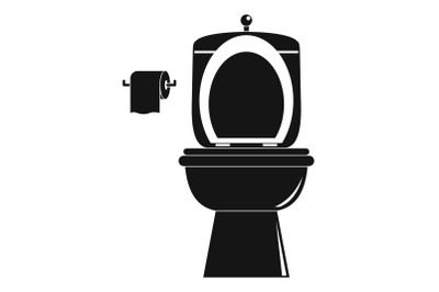 Ceramic toilet icon, simple style